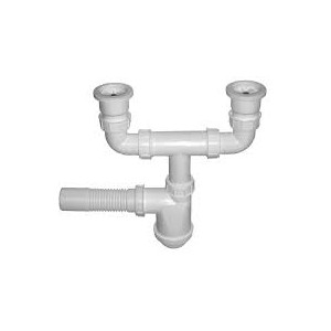 Syfon zlew podwójny sitko metal